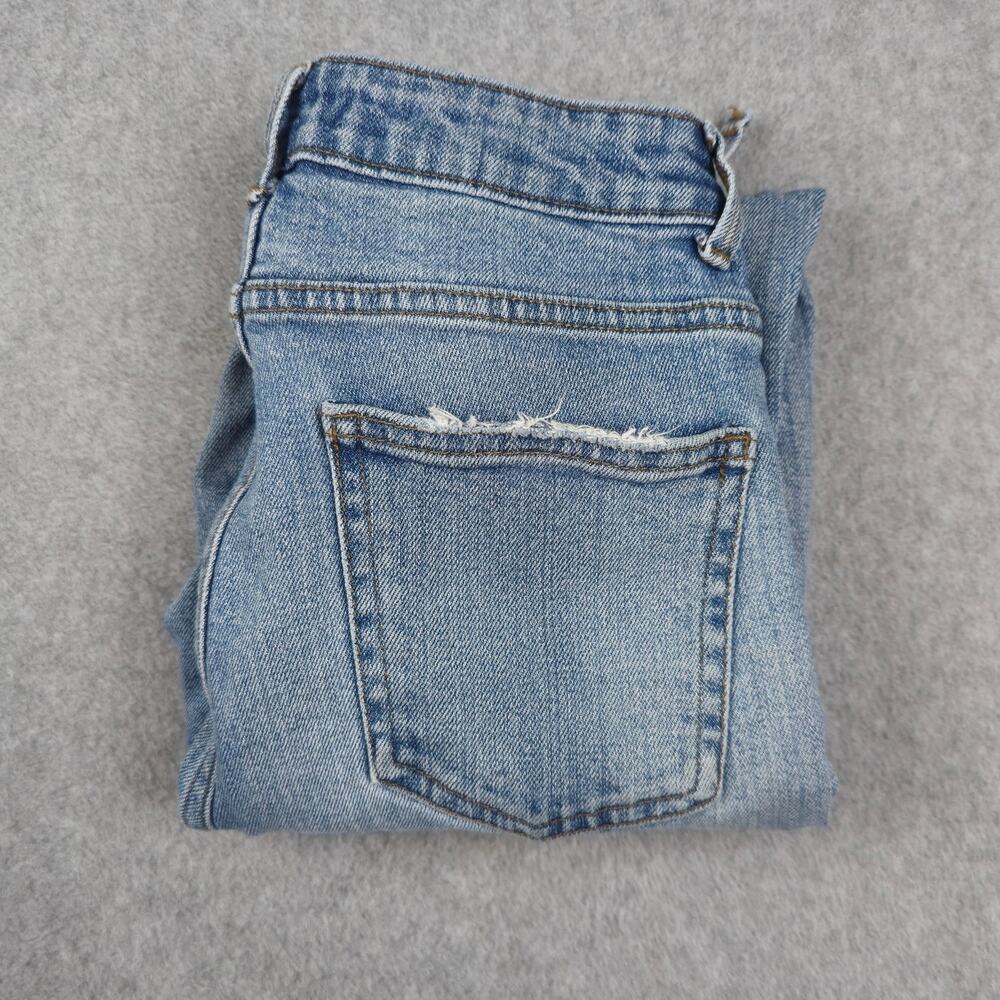 Denim Co Womens Size 4 Light Wash High Waist Jeans Frayed Hem 24" Waist FLAW